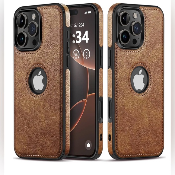 Apple iPhone Case - Brown Leather - Picture 1 of 8